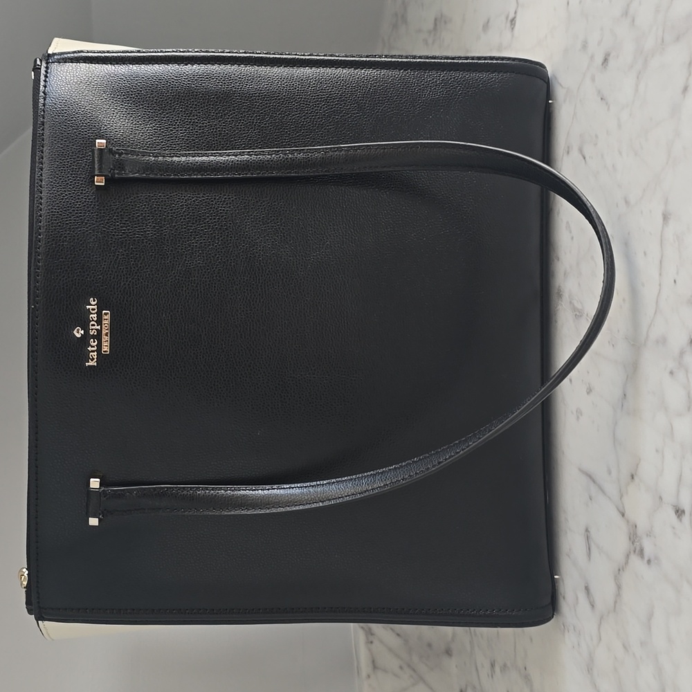 Kate Spade New York Kona Patterson Drive Two Toned Black Leather Tote Bag
